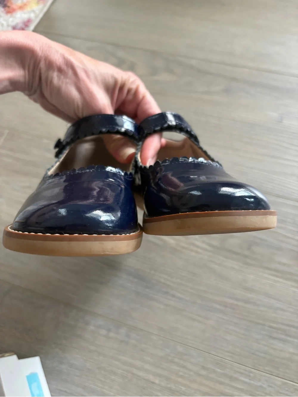 Elephantito navy blue patent leather Mary Jane girls shoe size 1.5
